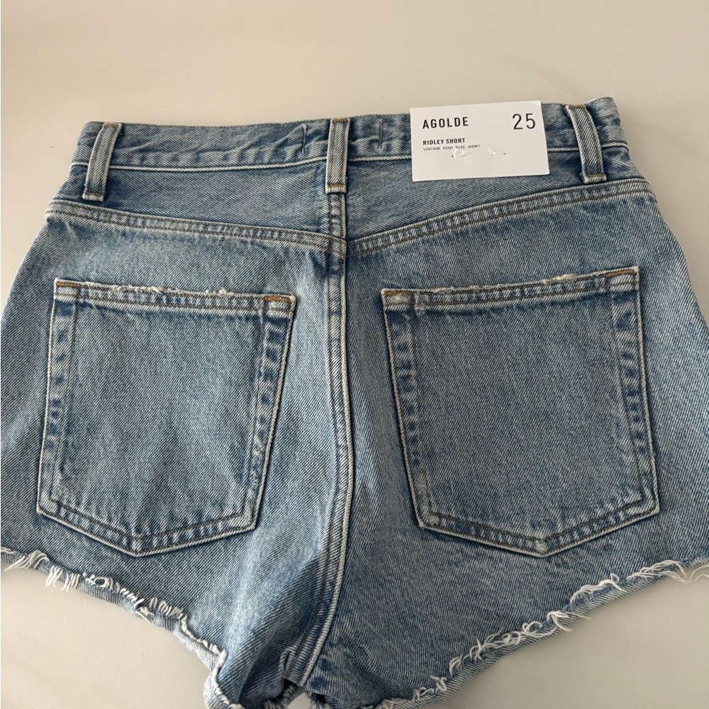 Agolde Light Blue Jean Shorts